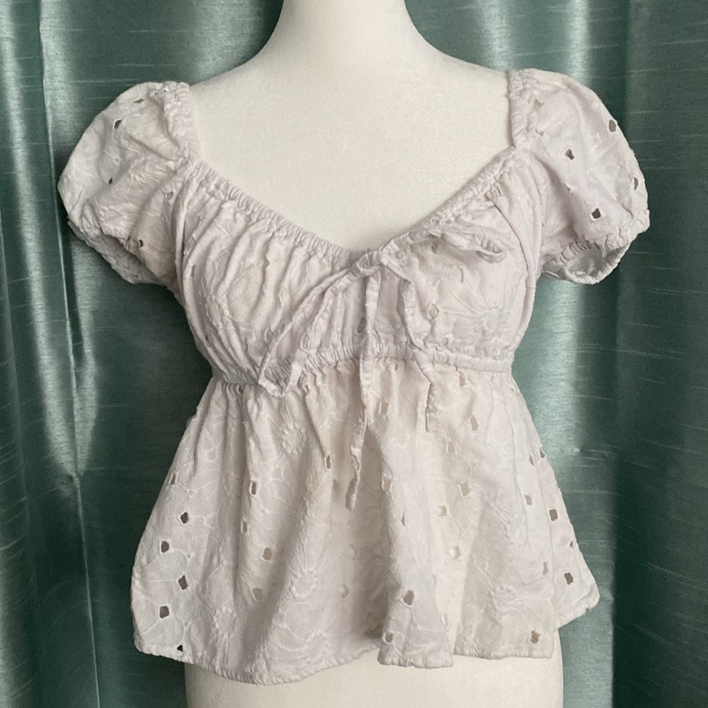 White Ruffled Top